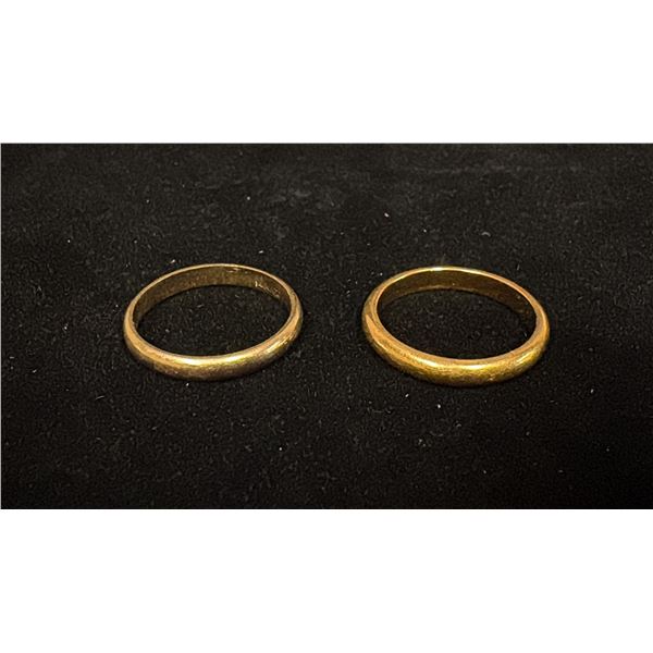 APPROX 22K LADIES WEDDING RING & APPROX 14K LADIES WEDDING RING (6.1G)