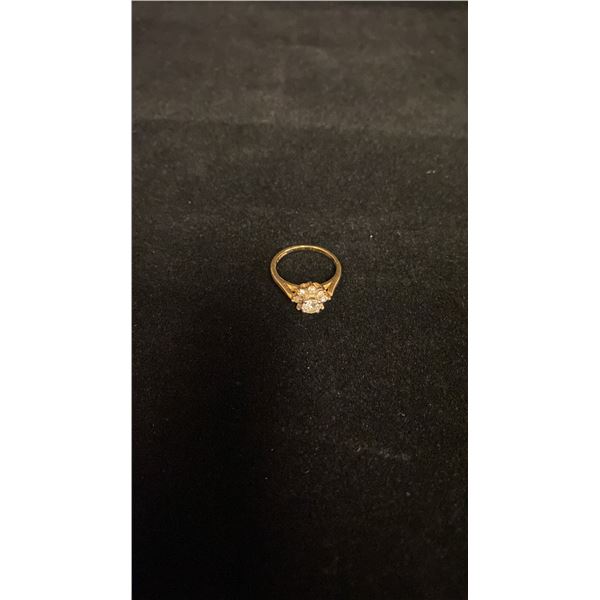 APPROX 14K LADIES CLUSTER RING SET WITH DIAMONDS (.015-.25 CT) (1.8G)
