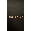 Image 1 : THREE PAIRS APPROX 14K EARRINGS SET WITH CUBIC ZIRCONIA (3.5G)