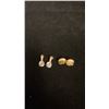 Image 1 : TWO PAIRS APPROX 14K EARRINGS (ONE SET WITH CUBIC ZIRCONIA) (2.9G)