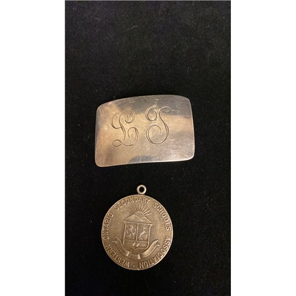 SILVER PENDANT & SILVER BELT BUCKLE (35.3G)