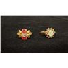Image 1 : APPROX 14K LADIES RING SET WITH OPAL & APPROX 14K LADIES RING SET WITH GARNETS & DIAMONDS (5.3G)