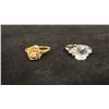Image 1 : APPROX 14K LADIES RING SET WITH PALE BLUE STONE & DIAMONDS & APPROX 14K LADIES RING SET WITH