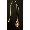 Image 1 : APPROX 14K CHAIN (15") WITH APPROX 14K PENDANT SET WITH OPAL & RUBIES (3.9G)