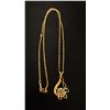 Image 1 : APPROX 14K CHAIN (17") WITH APPROX 14K PENDANT SET WITH RED STONE (4G)