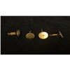 Image 1 : TWO PAIRS APPROX 14K CUFFLINKS (ONE SET WITH DIAMONDS) (18.5G)