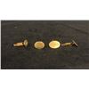 Image 2 : TWO PAIRS APPROX 14K CUFFLINKS (ONE SET WITH DIAMONDS) (18.5G)