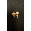 Image 2 : PAIR APPROX 14K EARRINGS SET WITH PEARLS & DIAMONDS (4.2G)