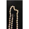 Image 3 : PEARL NECKLACE (28") SET WITH RUBIES & DIAMONDS & APPROX 18K CLASP (10G)
