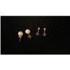 Image 2 : PAIR APPROX 14K EARRINGS SET WITH DIAMONDS (.04CT) & PAIR APPROX 14K EARRINGS SET WITH PEARLS (2.1G