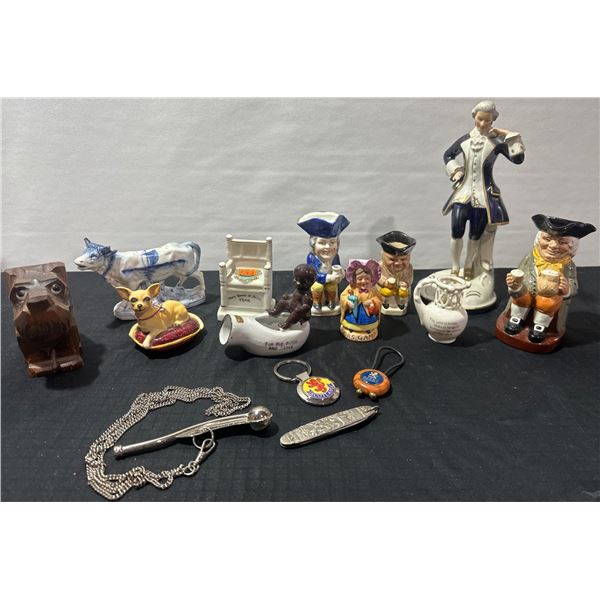 Porcelain Figures, Pocket Knife, Key Chains