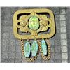 Image 1 : Egyptian Revival Czech Glass Brooch, c. 1920s