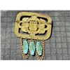 Image 2 : Egyptian Revival Czech Glass Brooch, c. 1920s
