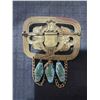 Image 4 : Egyptian Revival Czech Glass Brooch, c. 1920s