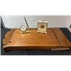 Image 1 : Wood Lap Desk with Clocks and Pen