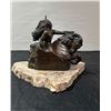 Image 1 : Crazy Horse Bronze Sculpture on Stone Base