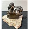 Image 2 : Crazy Horse Bronze Sculpture on Stone Base