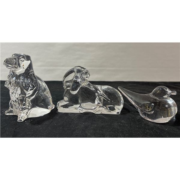 Crystal Animal Figurine Group of Three