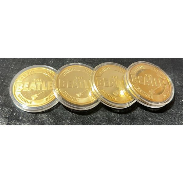 Four Gold Plated Beatles Coins
