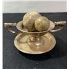 Image 3 : Decor Lot: Mask, Silver Dish, Cloth