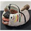 Image 4 : Decor Lot: Mask, Silver Dish, Cloth