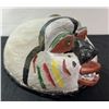 Image 5 : Decor Lot: Mask, Silver Dish, Cloth