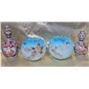 Image 1 : Hand-Painted Blue Glass Vases and Bottles Set