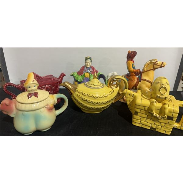 6 Ceramic Novelty Character Teapots