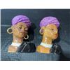Image 5 : Ceramic Female Bust Head Vases Pair