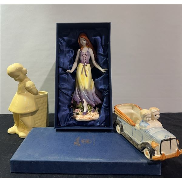 Porcelain Figurine and Planters