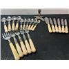 Image 1 : Cream-Handled Flatware Set with Metal Candle Holder