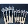 Image 4 : Cream-Handled Flatware Set with Metal Candle Holder