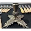 Image 6 : Cream-Handled Flatware Set with Metal Candle Holder