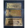 Image 3 : 3 Gold-Plated Collectible Banknotes