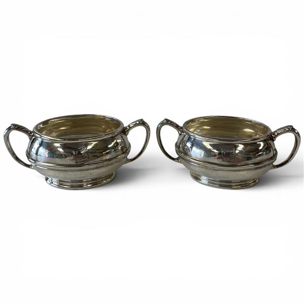 2 Silver Plated "Canadian Grand Trunk" Sugar Bowls