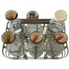 Image 2 : Vintage Milk Carrier with 6 Glass Bottles - 5  Bottles have the cardboard tops - 1 Valley Dairy & 1 
