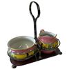 Image 2 : Vintage Royal Winton  Grimwades Cream & Sugar on Silver Plated Stand