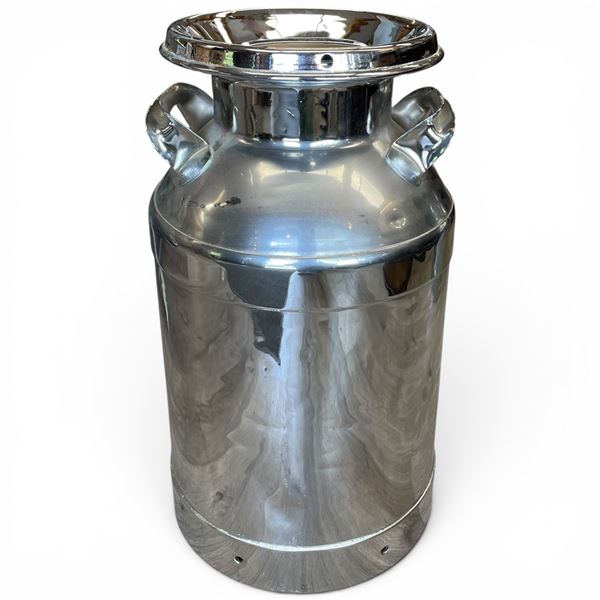 20 Gallon Chrome Milk Can with Lid