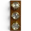 Image 1 : Trysail Weather Center with Brass Porthole Design on Oak Back - 8" x 23"