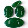 Image 1 : 4 Green Jade Cabochons - Total weight: 11 grams (largest is 15 x 29mm)