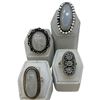 Image 1 : 4 New Rings * all stamped .925 * (White Agate and Moonstone)  Longest ring  is 37mm * Total weight: