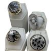 Image 1 : 4 New Rings * all stamped .925 * (White Buffalo Turquoise) Longest ring  is 29mm * Total weight: 43 