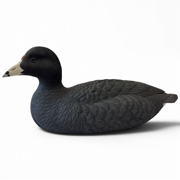 1996 Rusty Rutherford "Coot Duck" Hand Carved & Painted Decorative Decoy - Signed by Artist