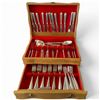 Image 1 : Vintage CPR Monogramed Silver Plated Flatware in Chest - Elkington Canada - Sold by A. T. Wiley Co. 