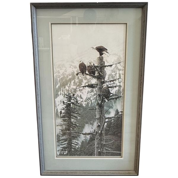 1985 Rod Frederick "Winter's Call" Well Framed Print (Triple matted in a 25" x 42" frame)