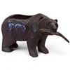 Image 1 : Carved Wood "Bear with Salmon" Statue - 7" x 12" x 9" tall