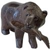 Image 2 : Carved Wood "Bear with Salmon" Statue - 7" x 12" x 9" tall