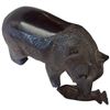 Image 3 : Carved Wood "Bear with Salmon" Statue - 7" x 12" x 9" tall