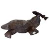 Image 5 : Carved Wood "Bear with Salmon" Statue - 7" x 12" x 9" tall