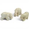 Image 1 : 3 Carved Ivorine Polar Bear Figurines - Largest is 1.5" x 3" x 2" tall
